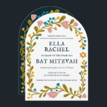 Bat mitzvah blommigt QRcode för  andningsutdragen  Inbjudningar<br><div class="desc">Perfekt-kort för att tillkännage en pub mitzvah, bat mitzvah eller annan judisk firande! Hand skapade konst åt dig! FULLT ANPASSADE! Klicka på "Anpassa" ovan om du vill redigera texten och lägga till länken till QR-koden på baksidan (kontrollera om det finns alternativa utformningar i min butik med fotot på anpassningsbarna). Klicka...</div>