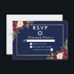 Bat mitzvah Blue Burgundy Blommigt Guld OSA<br><div class="desc">Bat mitzvah OSA kort Guld i med vattenfärg Burgundy Marsala Blue Blommigt</div>
