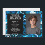 Bat mitzvah Blue Marble Anpassningsbar PHOTO Pub Inbjudningar<br><div class="desc">Perfekt-kort för att tillkännage ett bat mitzvah, pub mitzvah eller annat judiskt firande! Hand gjorde abstrakt konst åt dig på framsidan och baksidan! FULLT ANPASSADE! Klicka på "Anpassa" ovan om du vill redigera texten och lägga till ett eget foto. Klicka på "Redigera med verktyg" om du vill justera typsnitt, färg...</div>