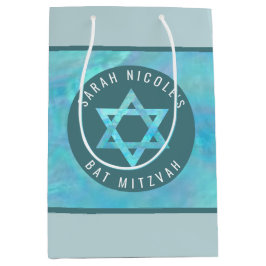 Bat mitzvah Blue Opal Magen David Personlig