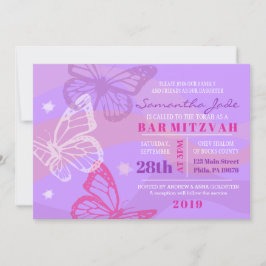 Bat mitzvah BUTTERFLIES & STARS-inbjudan Inbjudningar