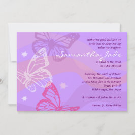 Bat mitzvah BUTTERFLIES & STARS-inbjudan Inbjudningar