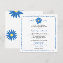 Bat mitzvah Daisy Meddelandetext blå