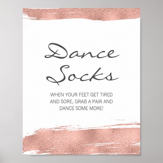Bat mitzvah Dance Socks-skylt för ro Guld Brushstr Poster (Framsidan)