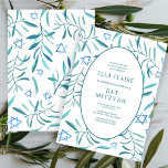 Bat mitzvah David Pub, botaniska stjärnan Inbjudningar<br><div class="desc">Perfekt-kort för att tillkännage ett bat mitzvah, pub mitzvah eller annat judiskt firande! Hand gjorde vattenfärgsgrafik åt dig på framsidan och baksidan! FULLT ANPASSADE! Klicka på "Anpassa" ovan om du vill redigera texten. Klicka på "Redigera med verktyg" om du vill justera typsnitt, färg och placeringar och ta bort baksidans design...</div>