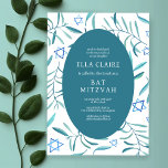 Bat mitzvah David Pub, botaniska stjärnan Inbjudningar<br><div class="desc">Perfekt-kort för att tillkännage ett bat mitzvah, pub mitzvah eller annat judiskt firande! Hand gjorde vattenfärgsgrafik åt dig på framsidan och baksidan! FULLT ANPASSADE! Klicka på "Anpassa" ovan om du vill redigera texten. Klicka på "Redigera med verktyg" om du vill justera typsnitt, färg och placeringar och ta bort baksidans design...</div>