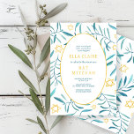 Bat mitzvah David Pub, botaniska stjärnan Inbjudningar<br><div class="desc">Perfekt-kort för att tillkännage ett bat mitzvah, pub mitzvah eller annat judiskt firande! Hand gjorde vattenfärgsgrafik åt dig på framsidan och baksidan! FULLT ANPASSADE! Klicka på "Anpassa" ovan om du vill redigera texten. Klicka på "Redigera med verktyg" om du vill justera typsnitt, färg och placeringar och ta bort baksidans design...</div>