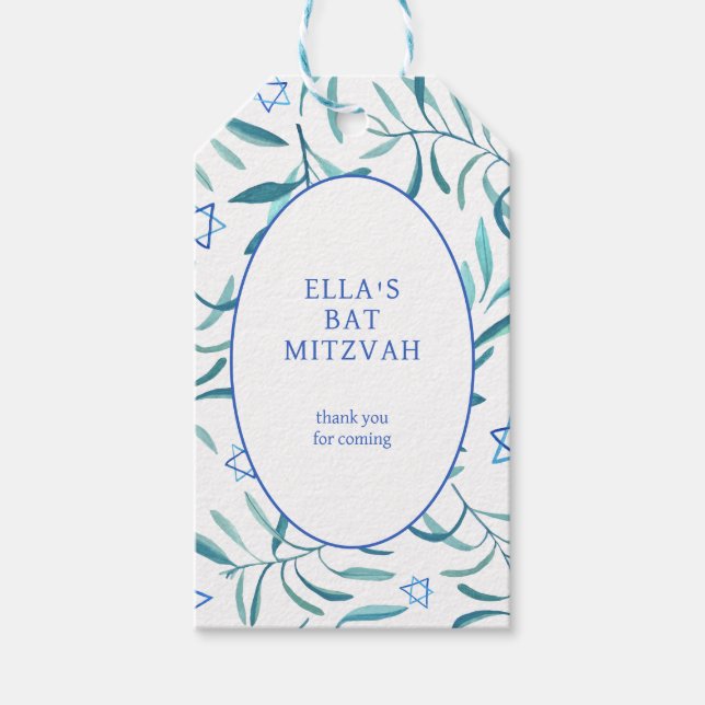 Bat mitzvah David Pub, botaniska stjärnan Presentetikett (Framsidan)