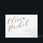 Bat mitzvah elegant för vit skriptkod inbjudningar<br><div class="desc">Den här contemporaryns bat mitzvah inbjudan har en minimalistisk vågrät och en vacker manuskalligrafi i svart på vit bakgrund.</div>