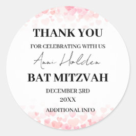 Bat mitzvah elegant och minimal Blommigt Runt Klistermärke