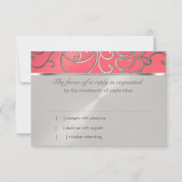 Bat mitzvah Elegant Rosa och Silver Filigree Inbjudningar