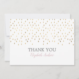 Bat mitzvah eleganta rosa & guld- Raindrops Tack Kort