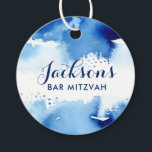 Bat mitzvah favärkagga modern mörk blått vattenfär gåvor etiketter<br><div class="desc">by kat masard >> https://linktr.ee/simplysweetpaperie <<< En söt märkre endast perfekt för favorittaggar för din speciella händelse.</div>