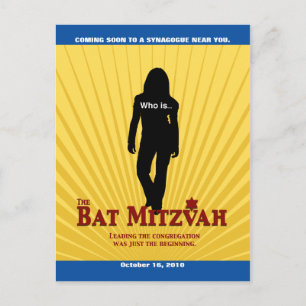 Bat mitzvah filmstjärna Spara datum, Gult blå Meddelande Vykort