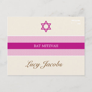 BAT MITZVAH: flicka 1 Inbjudan Vykort