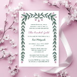 Bat mitzvah flicka i blommigt i Pub i den moderna  Inbjudningar<br><div class="desc">Perfekt-kort för att tillkännage ett bat mitzvah, pub mitzvah eller annat judiskt firande! Hand plockade art åt dig på framsidan. FULLT ANPASSADE! Klicka på "Anpassa" ovan om du vill redigera texten. Klicka på "Redigera med verktyg" för att justera typsnitt, färg och placeringar och för att lägga till en baksidsdesign om...</div>