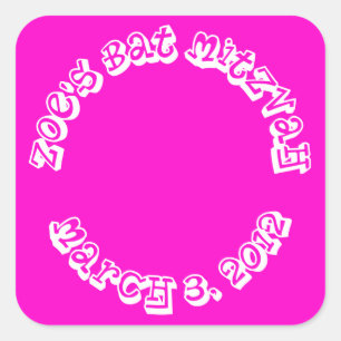 Bat mitzvah Födelsedagsfest för Gift Bag Stickers Fyrkantigt Klistermärke
