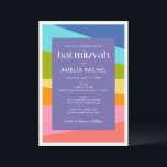 Bat mitzvah för Geometric Rainbow för Bright Abstr Inbjudningar<br><div class="desc">Bat mitzvah inbjudan till Bright Abstrakt Geometric Rainbow</div>