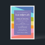 Bat mitzvah för Geometric Rainbow för Bright Abstr Inbjudningar<br><div class="desc">Bat mitzvah inbjudan till Bright Abstrakt Geometric Rainbow</div>