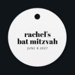 Bat mitzvah för minimal Personlig, svart vit Gåvor Etiketter<br><div class="desc">Personlig Modern fetstil,  Bat mitzvah favorittaggar för svart och vitt</div>