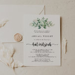 Bat mitzvah för minimalistisk kalligrafi av eukaly<br><div class="desc">Denna minimalistiska bat mitzvah inbjudan till hemkalyptus är perfekt för en rustisk bat mitzvah. Utformningen har handmålad grönt med vattenfärg,  eukalyptus,  inspirerande naturskönhet.</div>