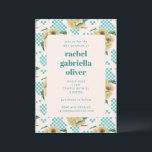 Bat mitzvah för Turcos Solroscherboard Inbjudningar<br><div class="desc">Bat mitzvah inbjudan till Retro-turkos Solroschaktbord</div>