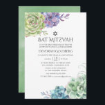 Bat mitzvah för vattenfärgssuckutfall inbjudningar<br><div class="desc">anpassadet för bat mitzvah inbjudan till din händelsespecifikation till trendigets vattenfärgsökensuckande konst.</div>