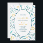 Bat mitzvah foto för vattenfärg Botaniskt stjärnor Inbjudningar<br><div class="desc">Perfekt-kort för att tillkännage ett bat mitzvah, pub mitzvah eller annat judiskt firande! Hand gjorde vattenfärgsgrafik för dig på framsidan och foto på baksidan! FULLT ANPASSADE! Klicka på "Anpassa" ovan om du vill redigera texten och lägga till ett eget foto. Klicka på "Redigera med verktyg" om du vill justera typsnitt,...</div>