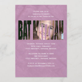 Bat mitzvah fotoinbjudan i Lila Inbjudningar