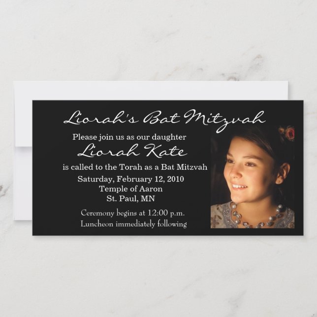 Bat mitzvah fotokortmall (Framsida)
