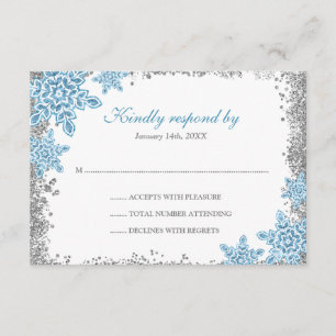 Bat mitzvah Glam Winter Wonderland Blue OSA Kort
