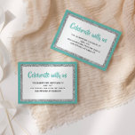 Bat mitzvah glittery-kort och Silver-detaljkort Inbjudningar<br><div class="desc">Det här trendiget infogar ett kort med fetstil på framsidan med ett lager i silver glitter och vitt,  och en solid färgad-bakgrund. Lägg till texten med hjälp av mallformuläret. Ändra teckensnitt,  layout och färg med hjälp av Anpassa.</div>