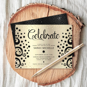 Bat mitzvah Gold Foil Black Livets träd-skript Tilläggskort
