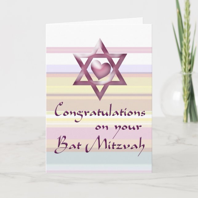 Bat mitzvah grattis kort (Framsida)