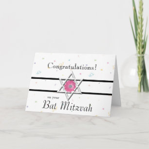 Bat mitzvah Grattisar - David+Flower - stjärna Kort
