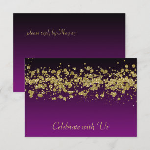 Bat mitzvah Guld Glitter Gräns, oavsett Färg OSA Inbjudningar