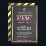 BAT MITZVAH guld-rosa av smart fet stil Inbjudningar<br><div class="desc">by kat masard >> kat@simplysweetPAPERIE.com << - - - - - - - - - - - - - - - - - - - - - - - - - - - - - - - - - - - - - - - - - - - - -...</div>