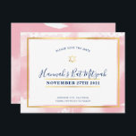BAT MITZVAH guld rosa-vattenfärgen sparar datumet Inbjudningar<br><div class="desc">by kat masard >> kat@simplysweetPAPERIE.com << - - - - - - - - - - - - - - - - - - - - - - - - - - - - - - - - - - - - - - - - - - - - -...</div>