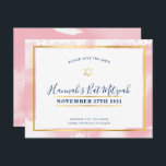 BAT MITZVAH guld rosa-vattenfärgen sparar datumet Inbjudningar<br><div class="desc">by kat masard >> kat@simplysweetPAPERIE.com << - - - - - - - - - - - - - - - - - - - - - - - - - - - - - - - - - - - - - - - - - - - - -...</div>