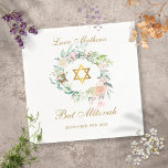 Bat mitzvah Guld-stjärnan av David Blommigt Pappersservett<br><div class="desc">Den här chicens Bat mitzvah napkin har en delikat blommigt med vattenfärg och kan vara personlig med din speciella händelseinformation. Designad av Thisisnotme©</div>