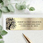Bat mitzvah Guld Svarta Livets träd Returadressen Returadress Etikett<br><div class="desc">Var stolt, gladd och visa den här milstolpen av din favorit Bat mitzvah med den här roligten, sofistikerad, personligens returadressetikett! En svart träd med David-stjärnan och löv-staven och svart sans-serif-typografi, överlägg en sofistikerad, faux-glitter-studdar och guld foil-ombre-bakgrund. Anpassa anpassningsbarna med ditt namn och adress. Garanterad att lägga till snyggt roligt till...</div>