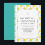 Bat mitzvah gult och Blommigt Inbjudningar<br><div class="desc">Gult och turkos den bat mitzvah inbjudan som är designad för att snabbt och enkelt kunna anpassas till dina händelsespecifikationer.</div>