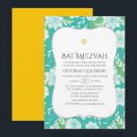 Bat mitzvah gult och Blommigt Inbjudningar<br><div class="desc">Gult och turkos den bat mitzvah inbjudan som är designad för att snabbt och enkelt kunna anpassas till dina händelsespecifikationer.</div>