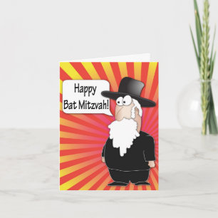 Bat mitzvah hälsningkort - judiskt rabby tecken kort