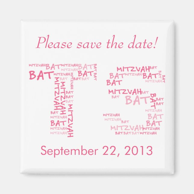 Bat mitzvah i Monogram Magnet (Framsidan)