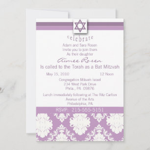 Bat mitzvah inbjudan
