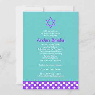 Bat mitzvah inbjudan Arden Mandy