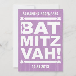 Bat mitzvah inbjudan av stor typ i Lila