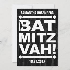 Bat mitzvah inbjudan av stor typ i svart