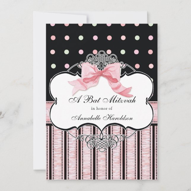 Bat mitzvah inbjudan - den franska pilbågen (Framsida)